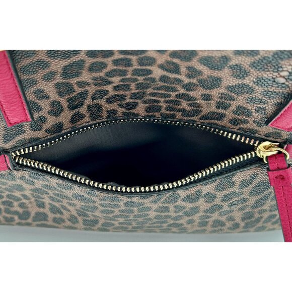 Kate Landry Leopard Print Handbag With Red Accents & Detachable Strap - Picture 5 of 8